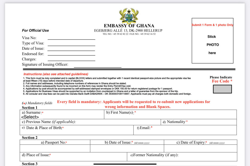 Ghana Embassy Visa Application - How To Apply | Mr. Pocu Blog